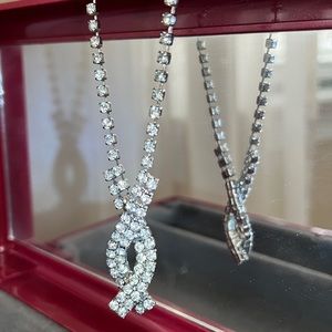 Gorgeous necklace, clear crystal statement, bridal, wedding, 17” length